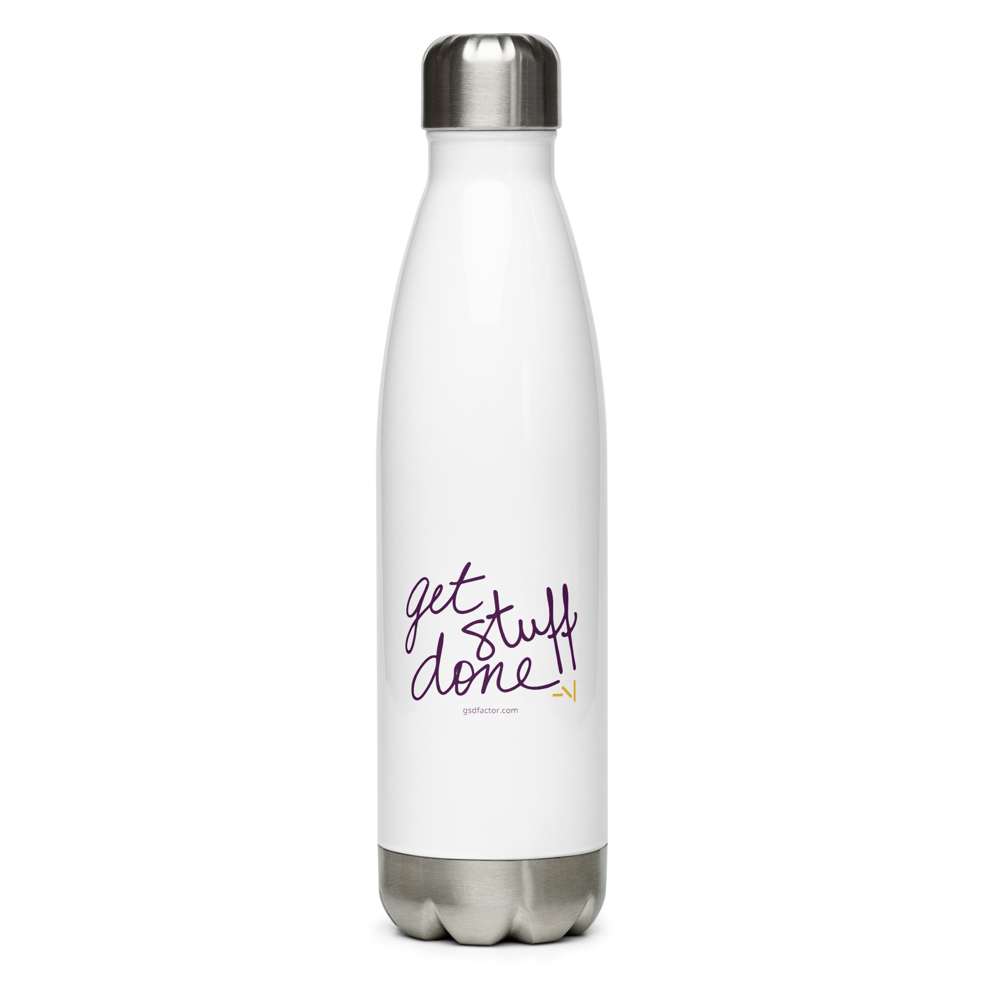 Get Stuff Done Stainless Steel Water Bottle